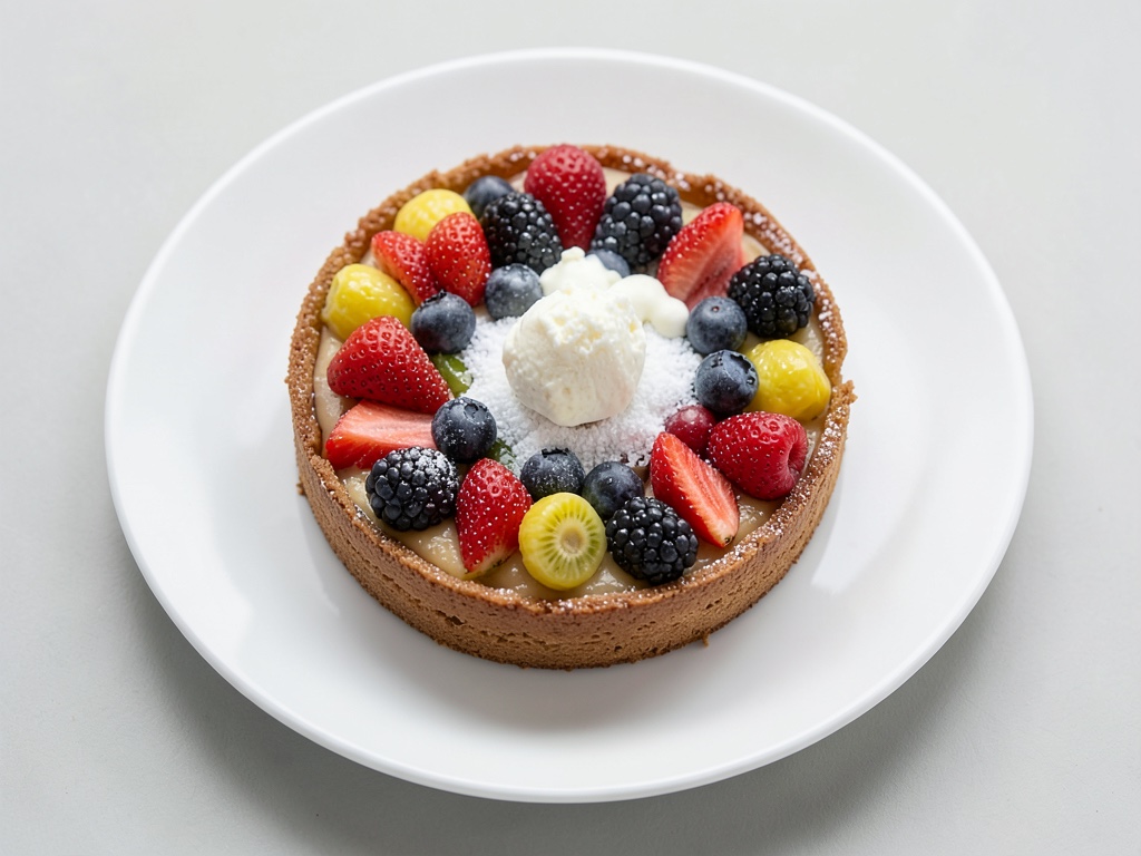 Torta a forma di cuore con panna e frutta