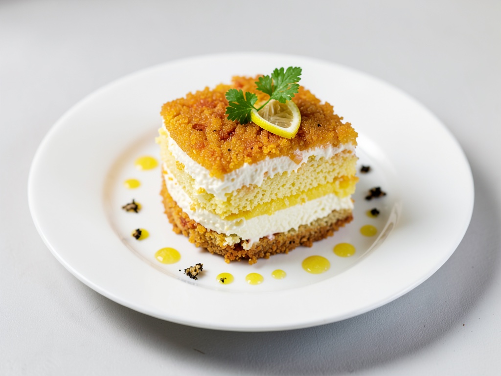 Pastel crujiente de limón y crema