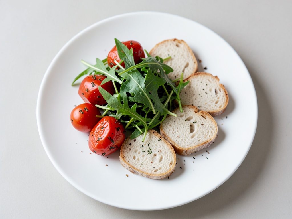 Insalata colorata con peperoni alla griglia e rucola