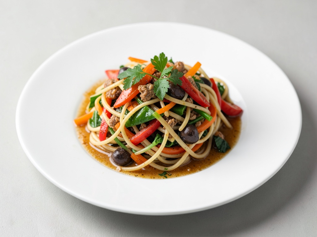 Insalata di pasta colorata con verdure