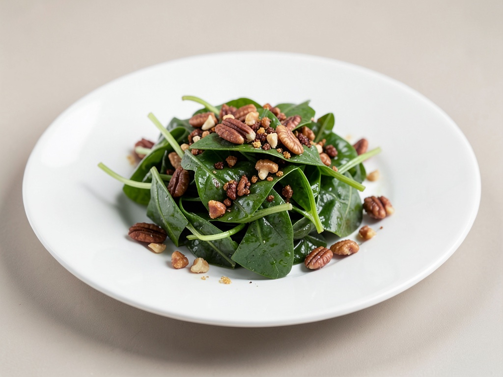 Insalata di spinaci giovani con noci pecan piccanti