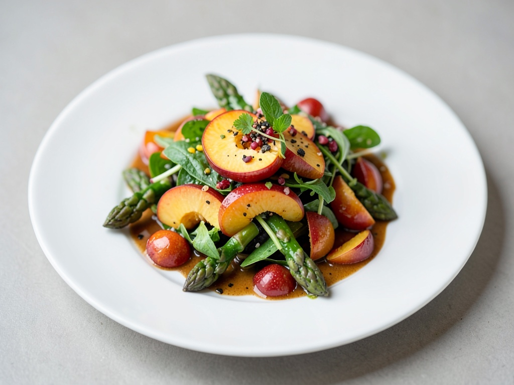 Insalata fresca di asparagi e albicocche