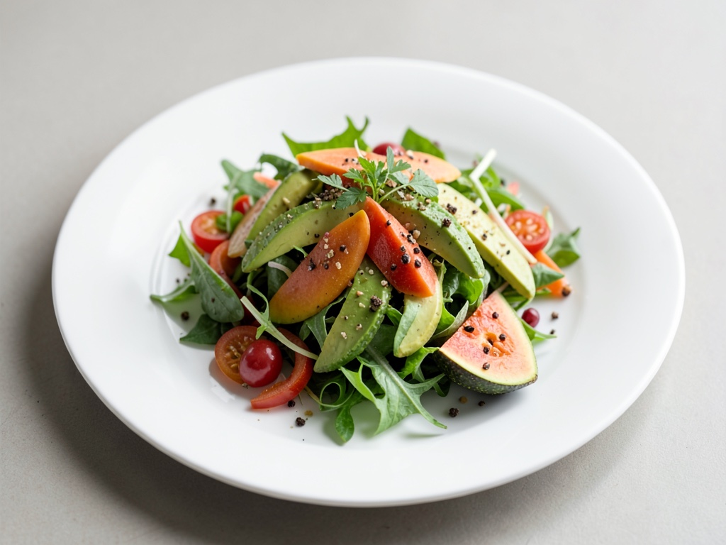Insalata fresca con avocado e papaya