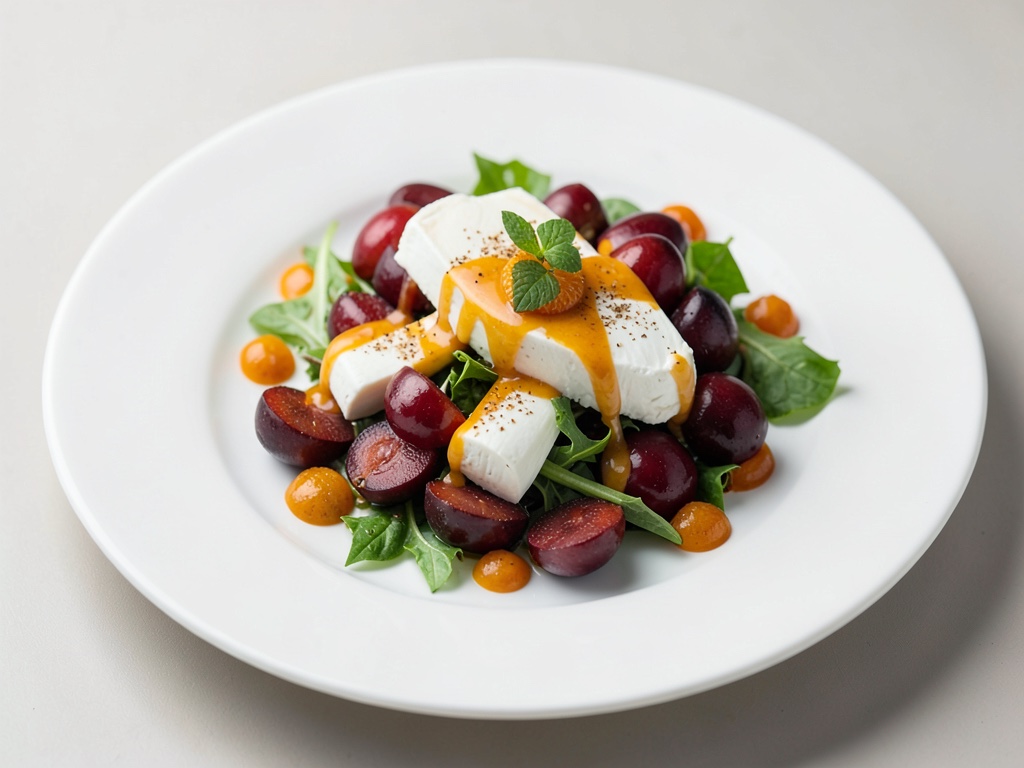 Insalata di Brie e Prugne con Condimento all'Arancia