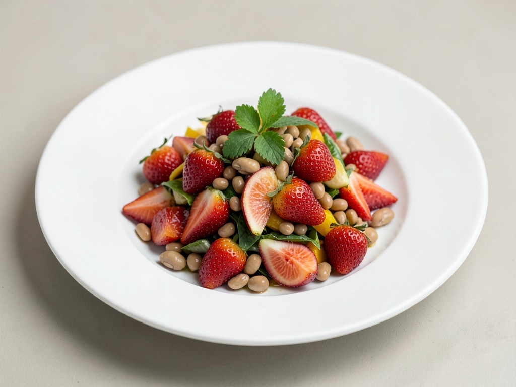 Insalata fruttata con fagioli, fragole e fichi