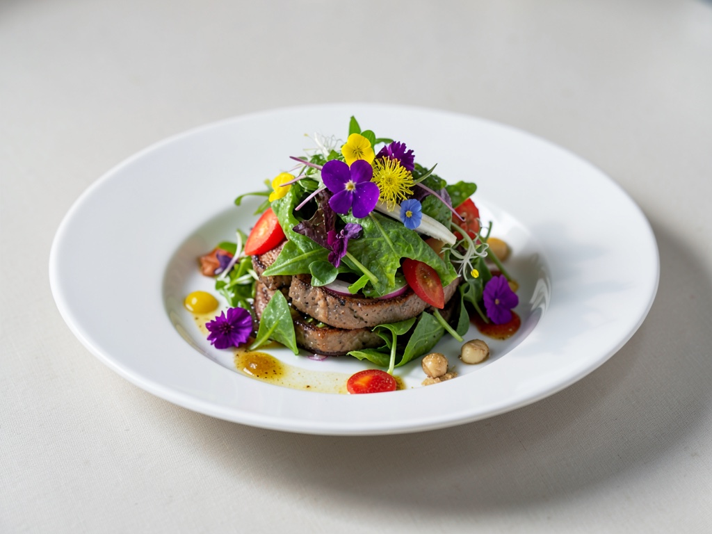 Insalata fresca con fiori commestibili