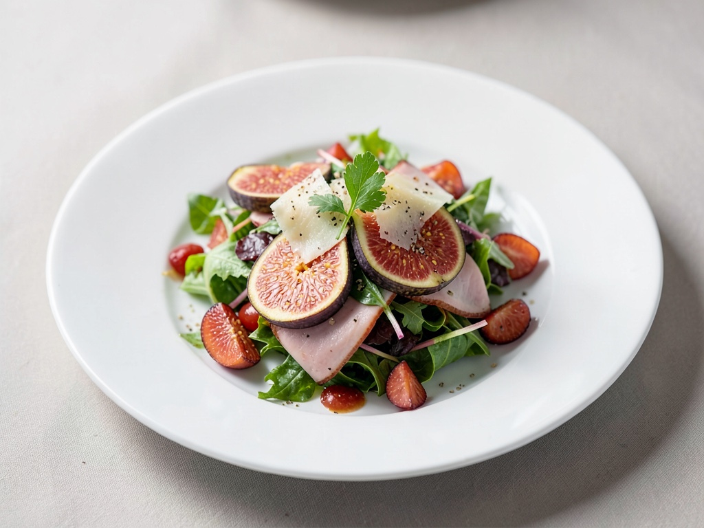 Insalata di fichi, prosciutto e parmigiano