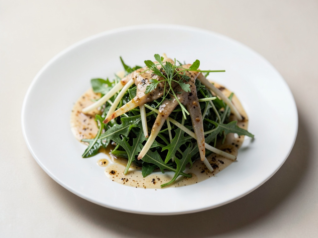 Insalata fresca di finocchio e rucola con vinaigrette