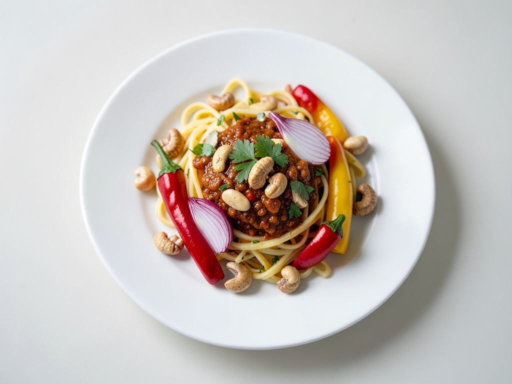 Insalata di noodles di vetro con noci