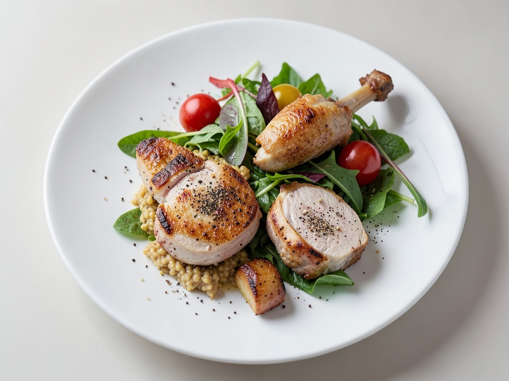 Insalata croccante di pollo con crostini
