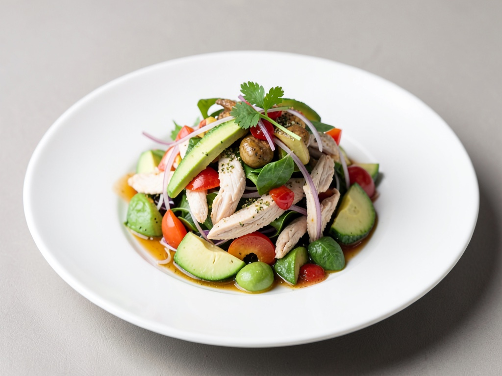 Insalata di Pollo Fruttata con Avocado