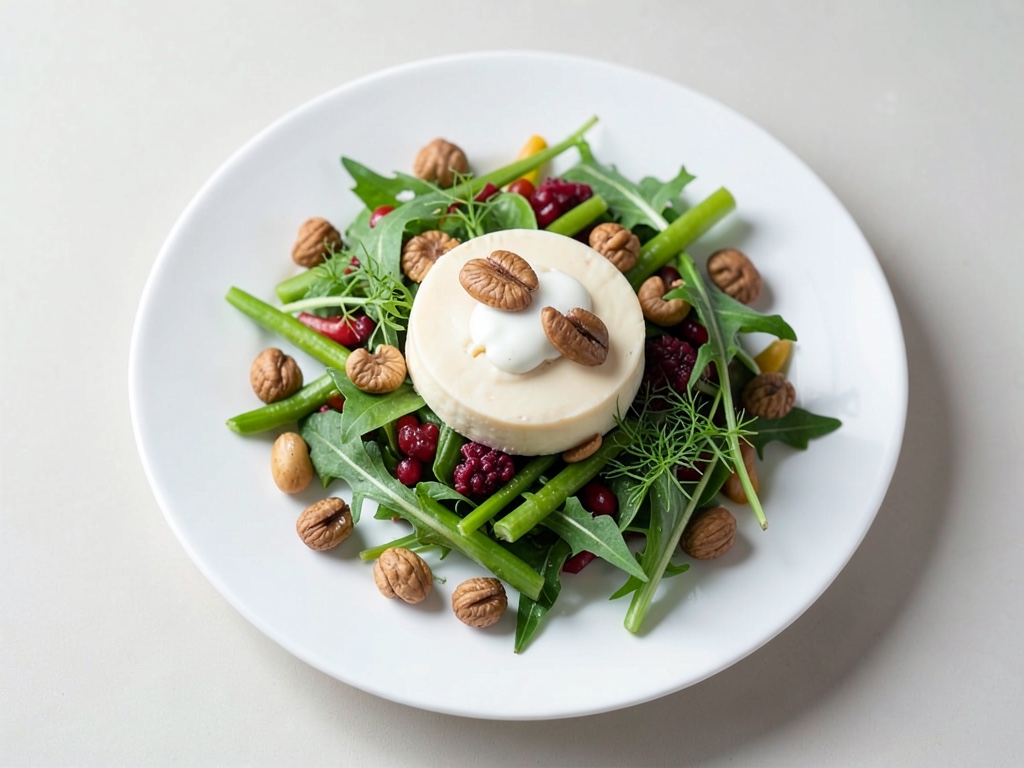 Insalata croccante con noci tostate e formaggio di capra