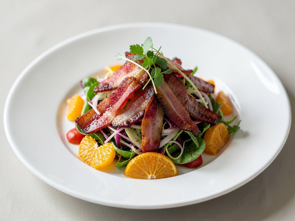 Insalata croccante di pancetta e arance