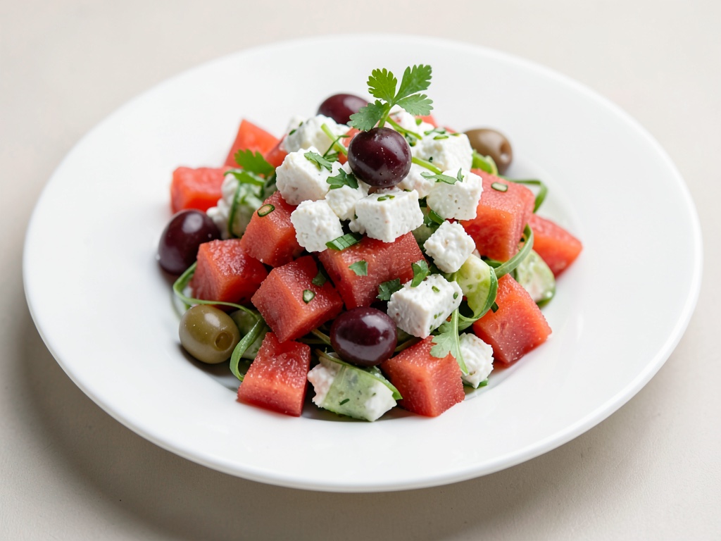 Insalata rinfrescante di anguria e feta con olive