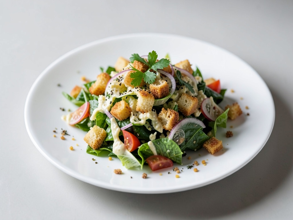 Insalata Caesar con crostini croccanti