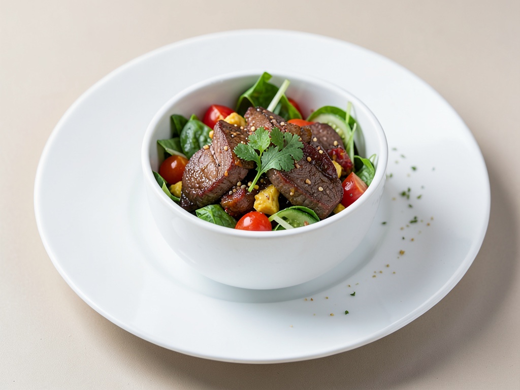 Salade-bowl de filet de bœuf épicée