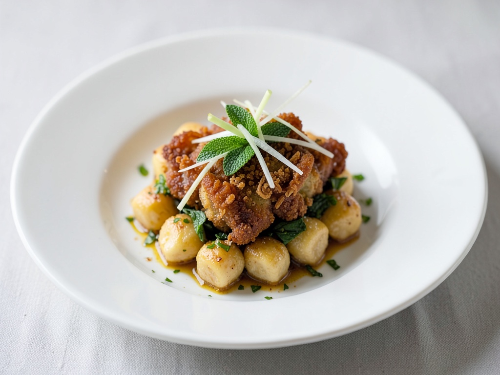 Gnocchi croccanti con salvia e cipollotti