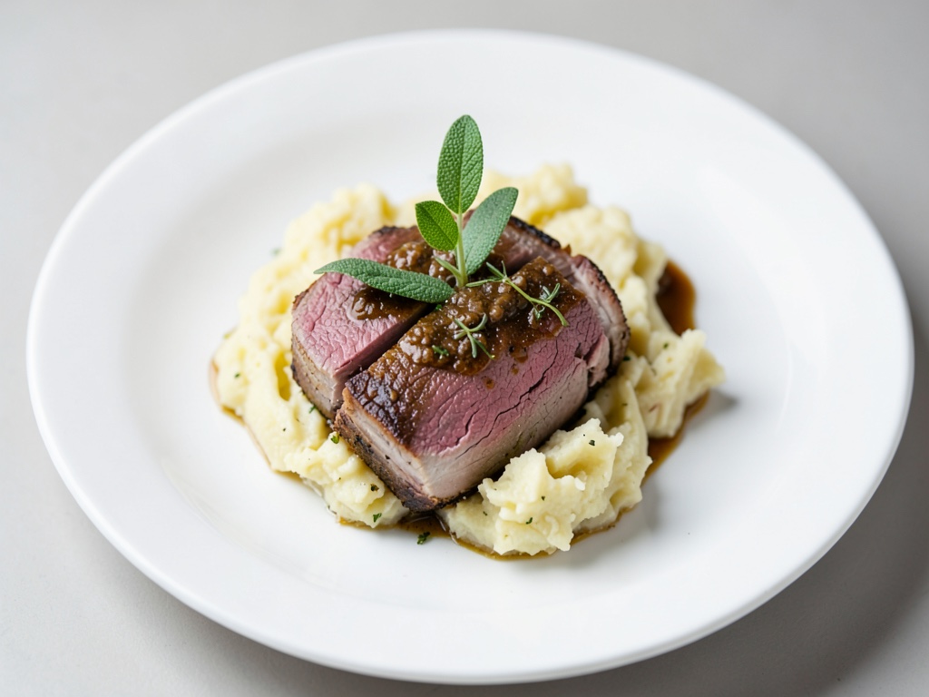 Fegato di vitello con salvia e purè di patate