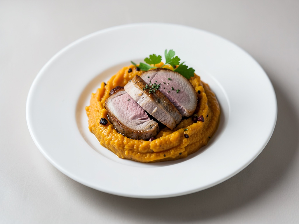 Saltimbocca di vitello con purè di zucca