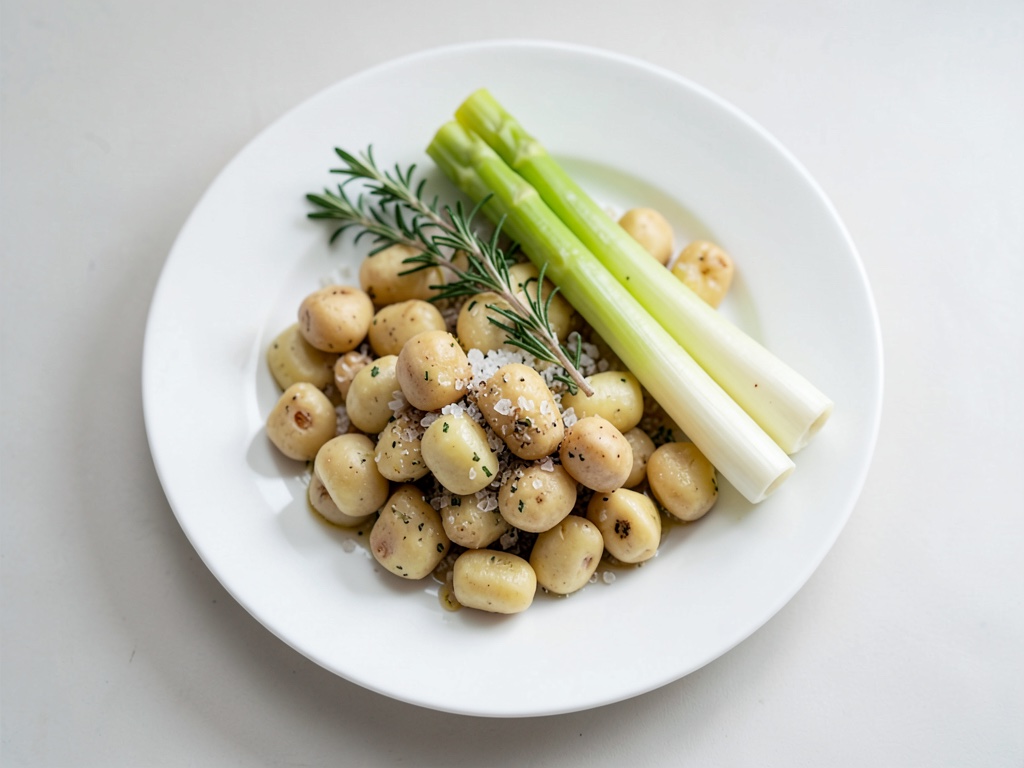 Fesa di tacchino con asparagi e gnocchi di patate fatti in casa