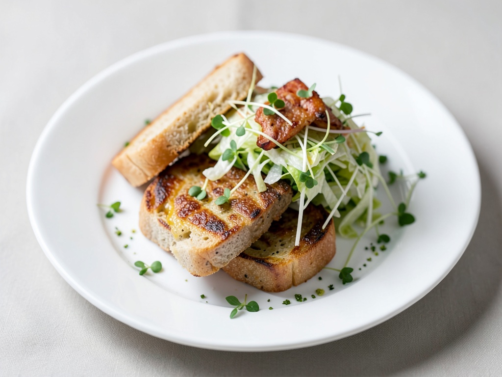 Sandwich frais avec salade de chou et germes