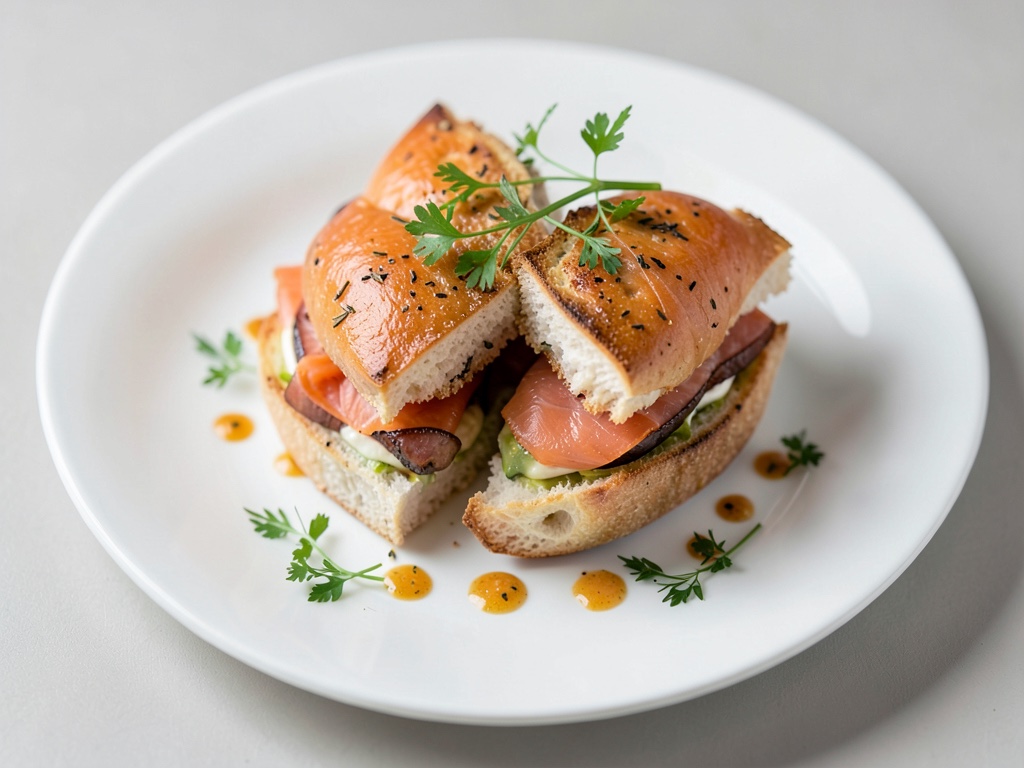 Sandwich a forma di farfalla con salmone affumicato
