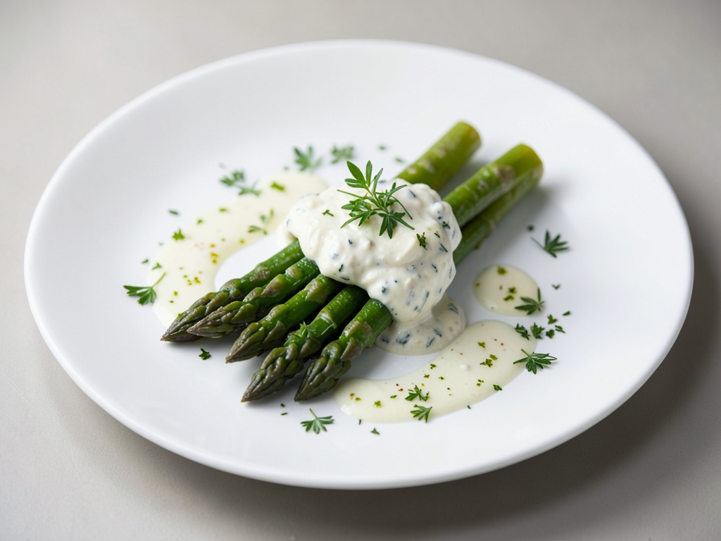 Asparago verde con salsa di erba cipollina fresca