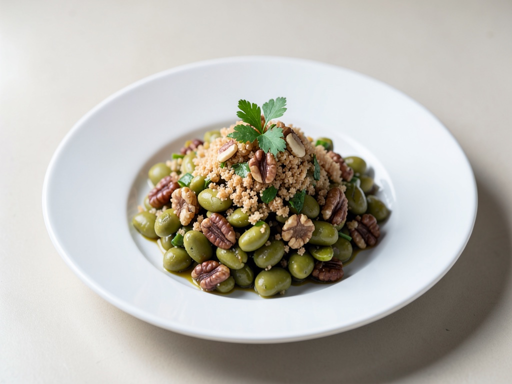 Insalata croccante di fave con noci