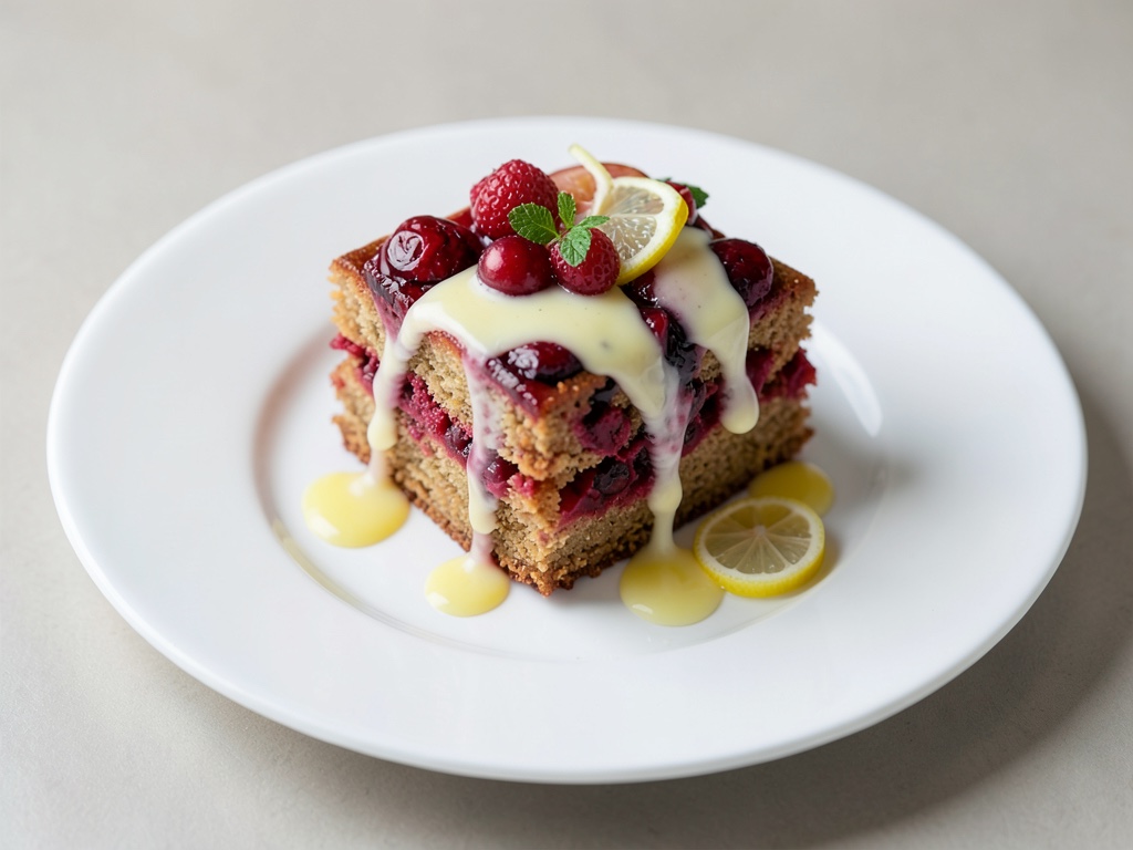 Saure-Kirschen-Kuchen mit Zitronenguss