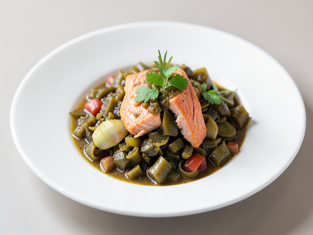 Stufato di crauti con porro e salmone