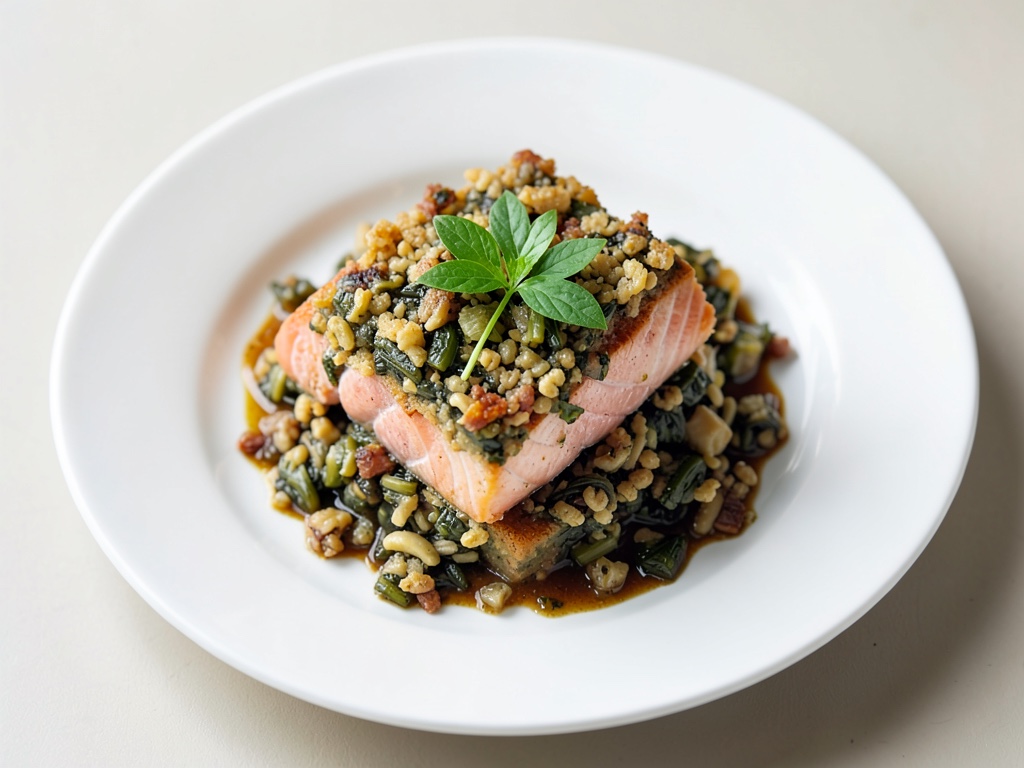 Gratin croccante di crauti con salmone
