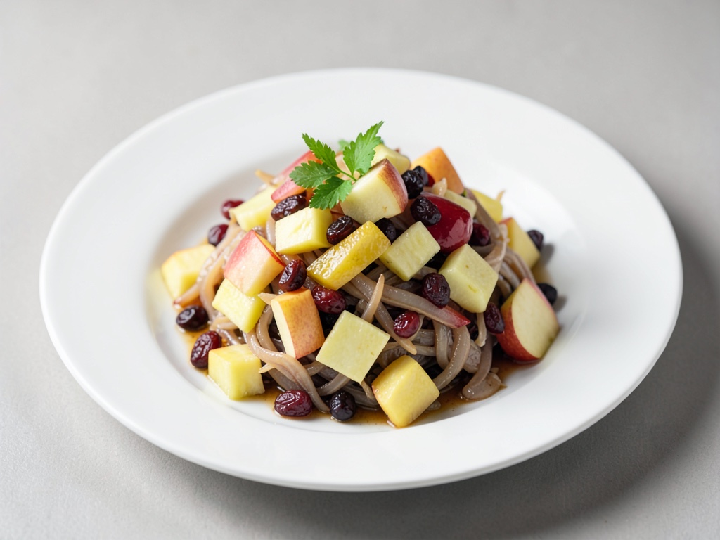 Insalata di crauti fruttata con ananas, mela e uvetta