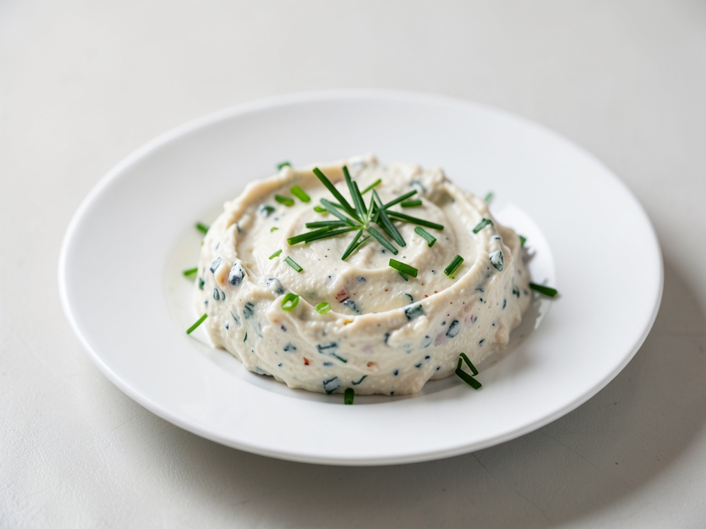 Salsa cremosa de queso de leche agria con cebollino