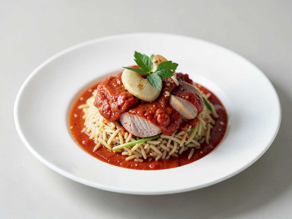Tonno in salsa di pomodoro con riso allo zafferano