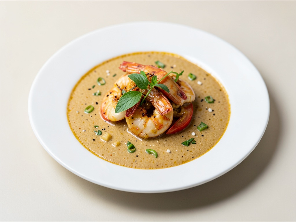 Gamberi in salsa cremosa al curry e cocco
