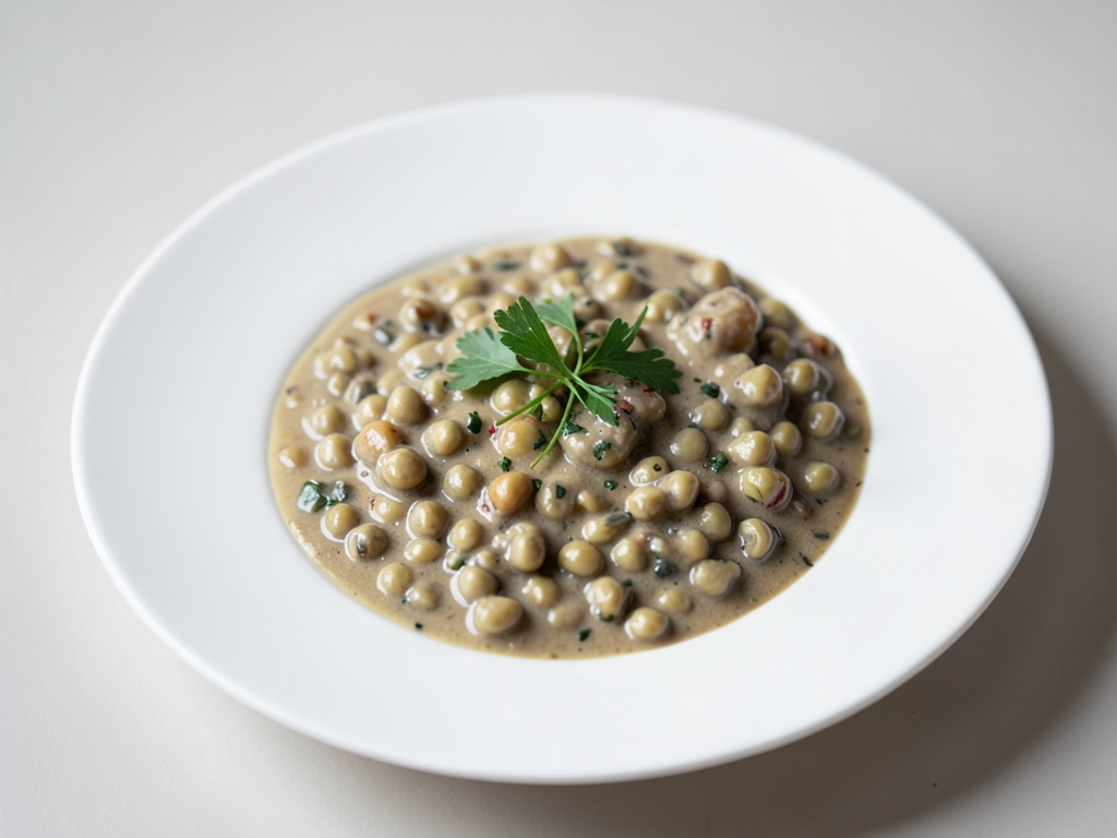 Guiso cremoso de guisantes pelados
