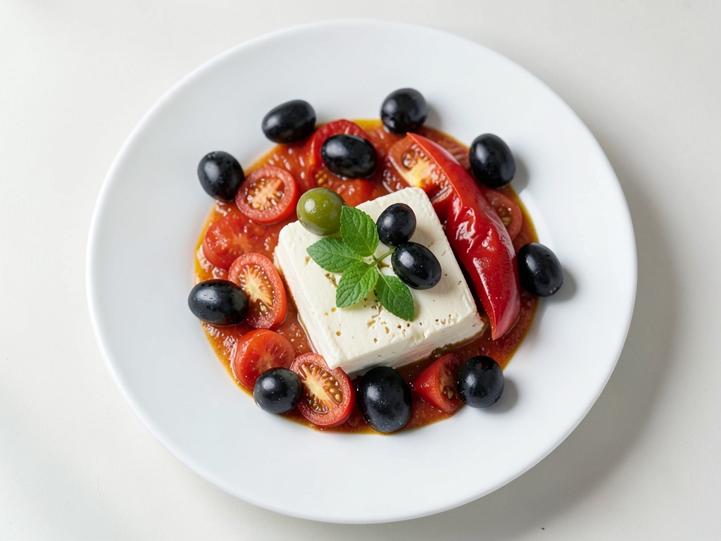 Formaggio di pecora con peperoni e olive