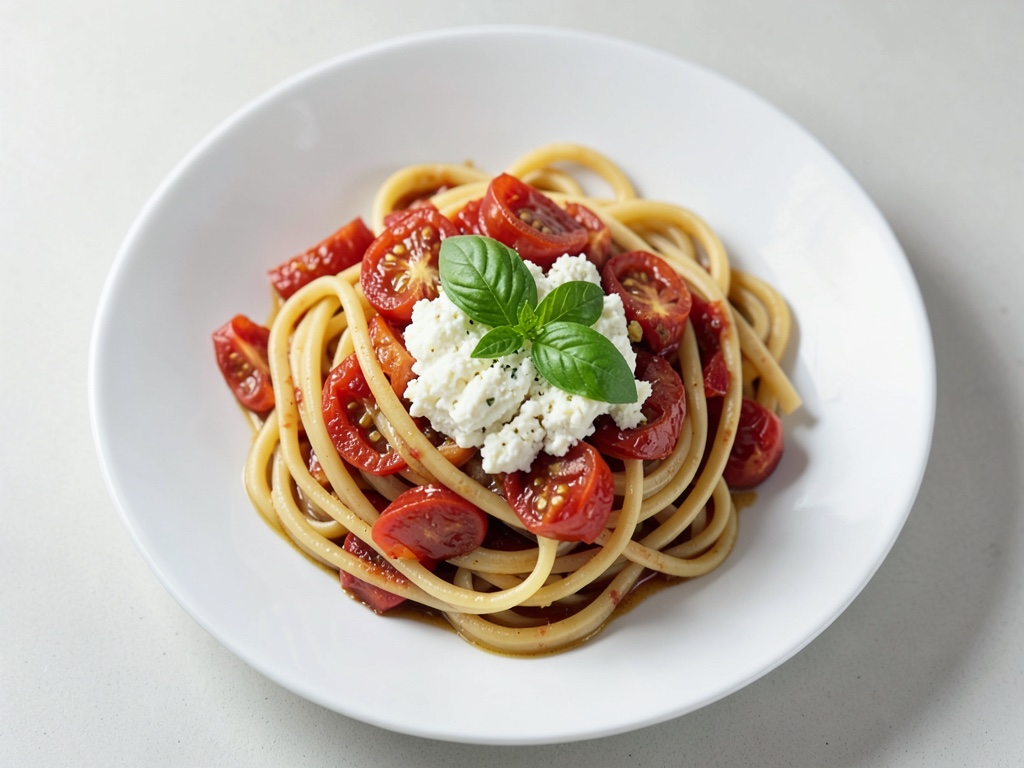 Pasta mit Ziegenkäse und Tomaten