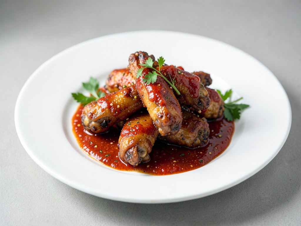 Ailes de poulet épicées avec sauce tomate et piment fraîche