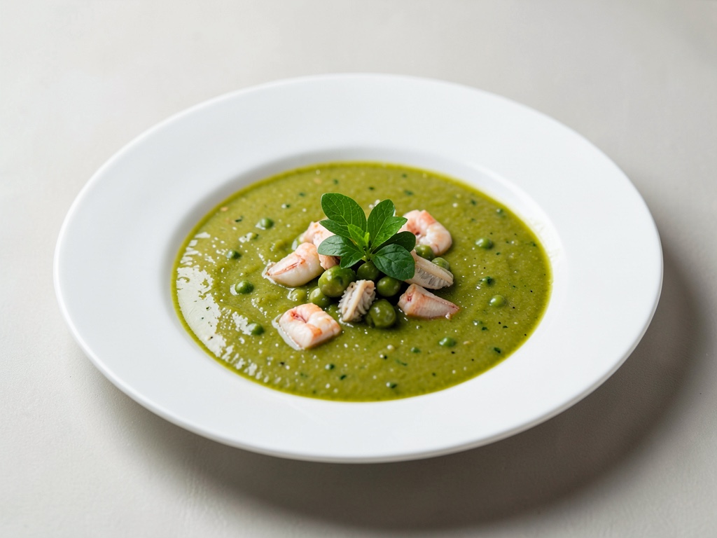 Zuppa di piselli piccante con granchio