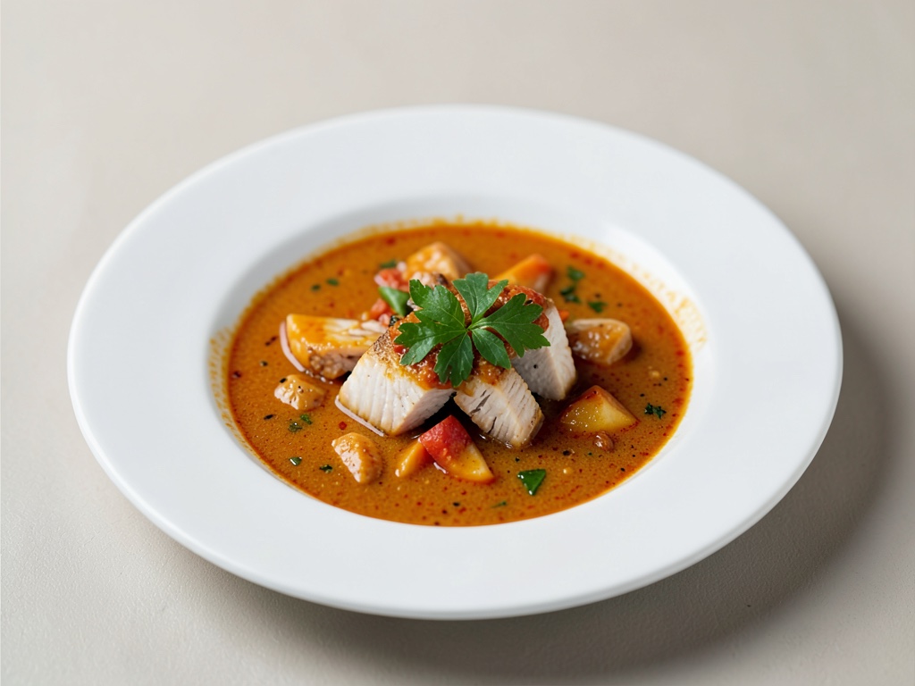 Zuppa di pesce speziata al cocco