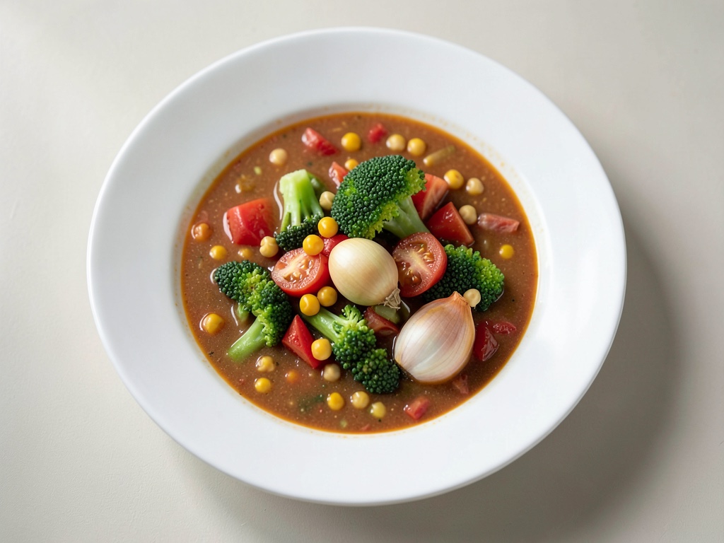 Zuppa di verdure piccante con mais e broccoli