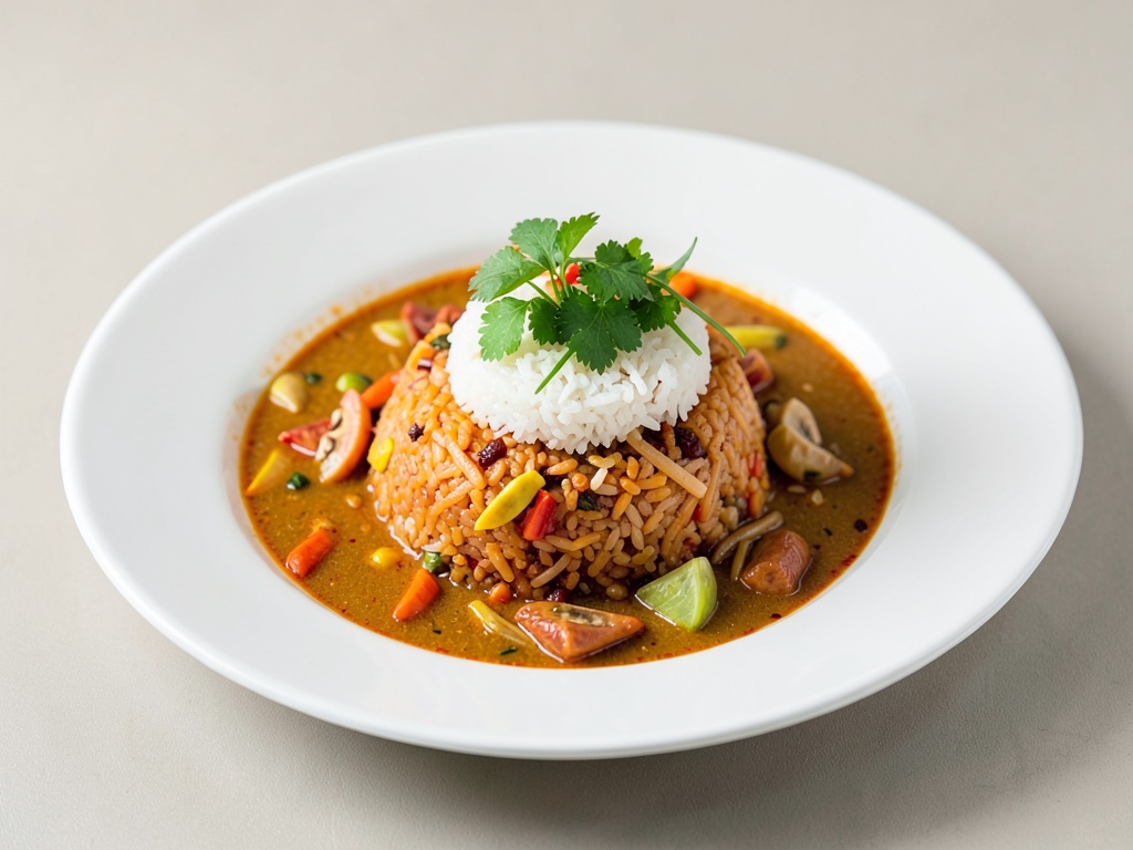 Zuppa di riso thailandese piccante