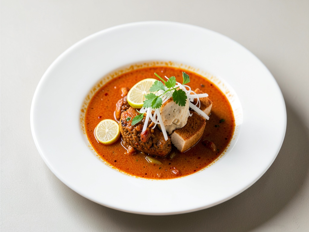 Sopa tailandesa picante con limón y tofu