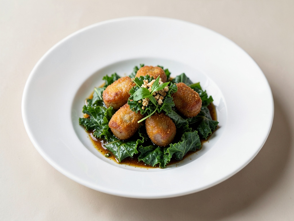Cavolo nero piccante con salsicce fritte