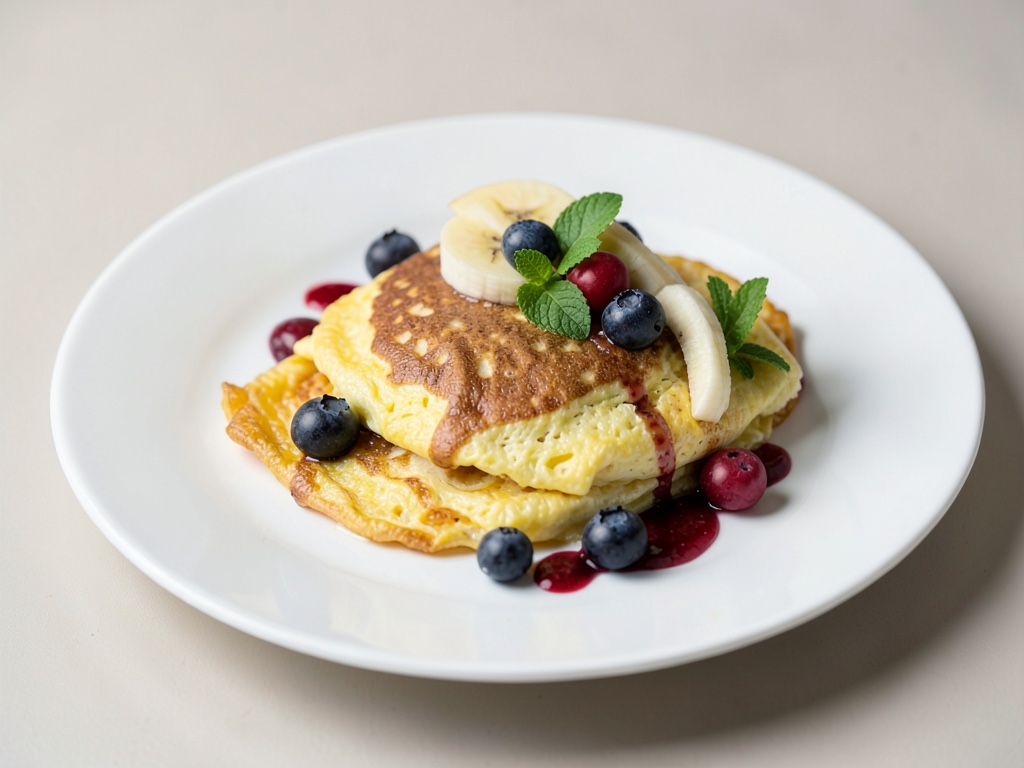 Frittella soffice con frutti di bosco e banana