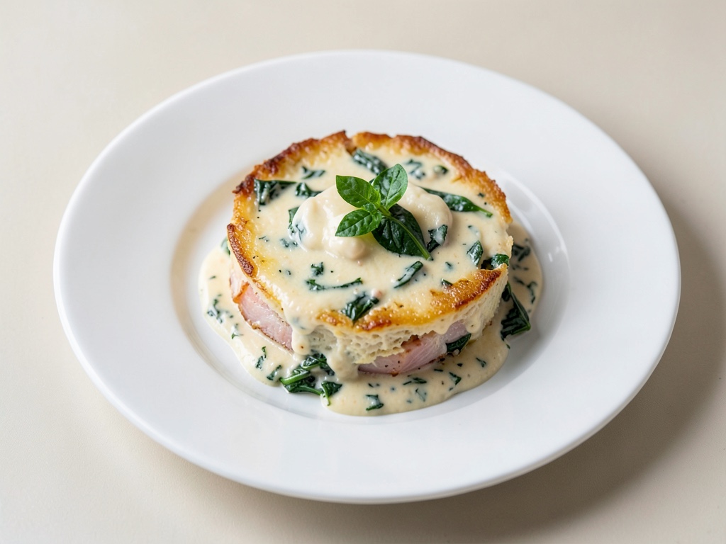 Gratin cremoso di merluzzo con spinaci
