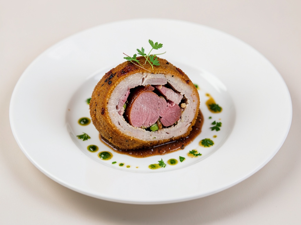 Rotolone di prosciutto brasato nella pasta lievitata
