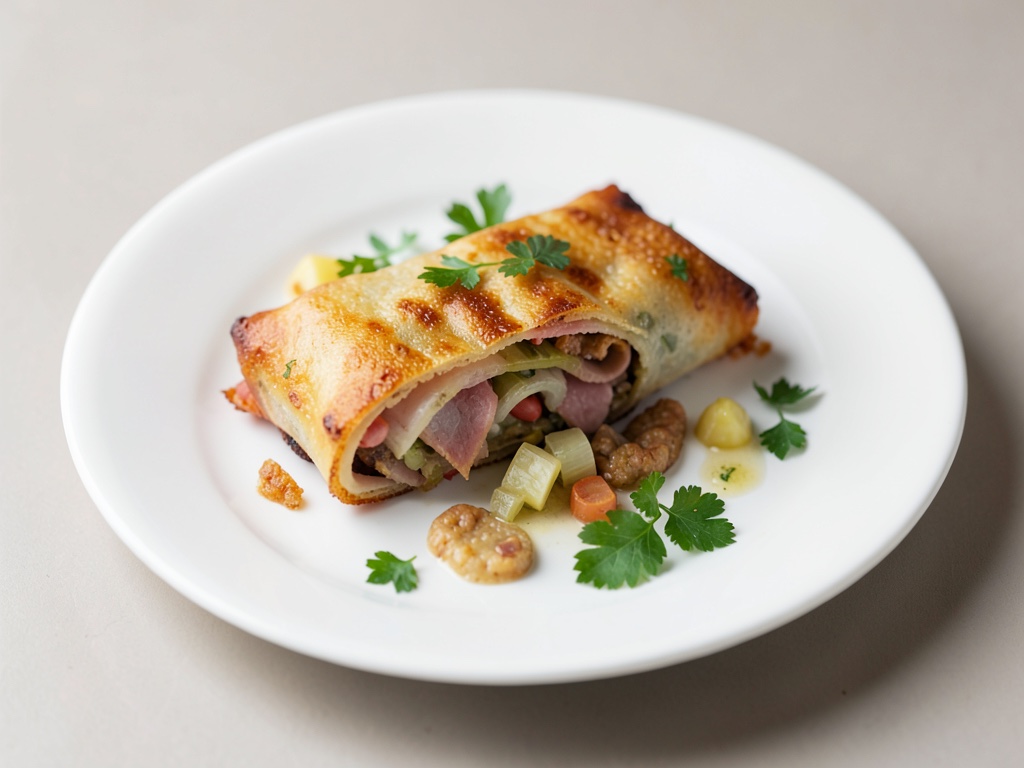 Strudel croccante con prosciutto e porro