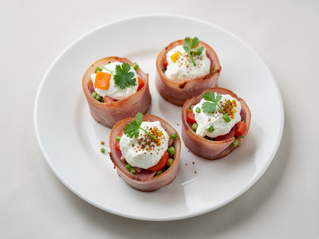 Wraps con prosciutto e yogurt dip